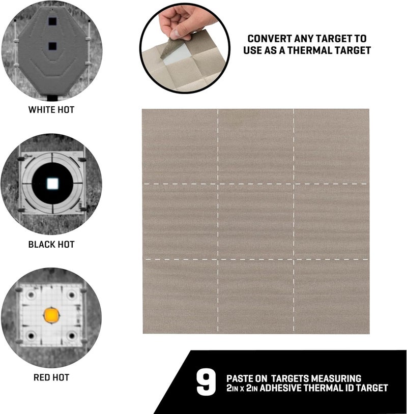 EZAIM New EZ Aim Thermal Paste-On Targets, 2” x 2,” 9-Pack - Image 3
